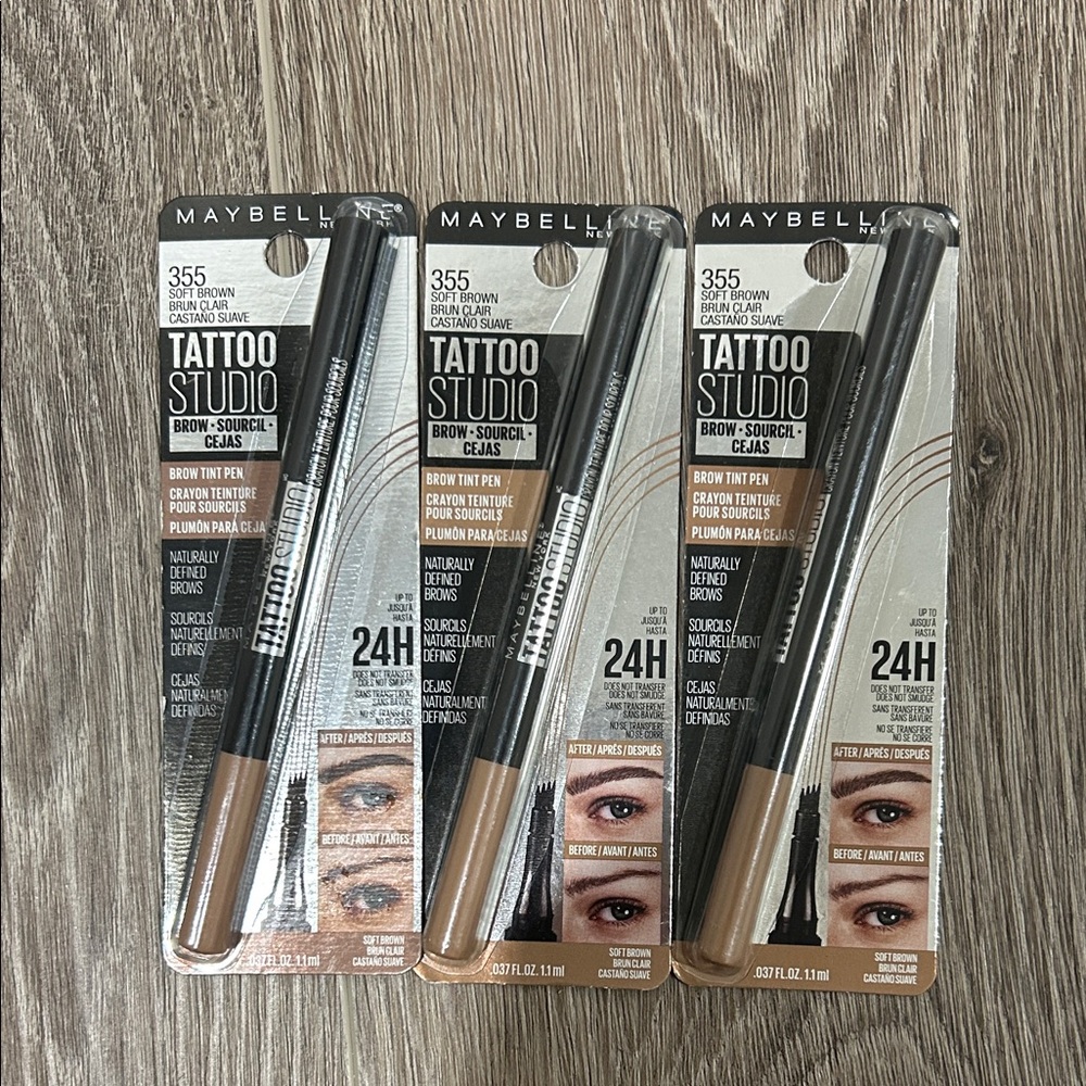LAST SET 3X Maybelline Tattoo Studio Brow Pencil #355 soft brown (Firm Price )